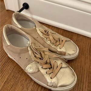Philippe Model Gold and Beige Women's Sneakers